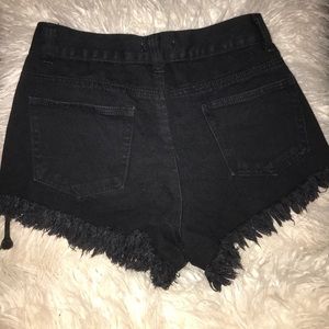 High waisted black   denim short